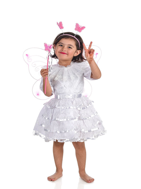 BookMyCostume Fairy Angel with Pink Wings Girls Kids Fancy Dress Costume